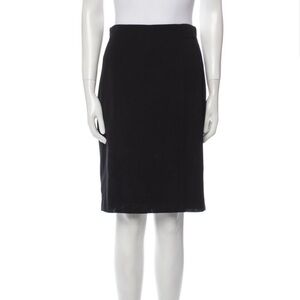 Akris Punto Black Knee Length 100% Wool Skirt- Size 10